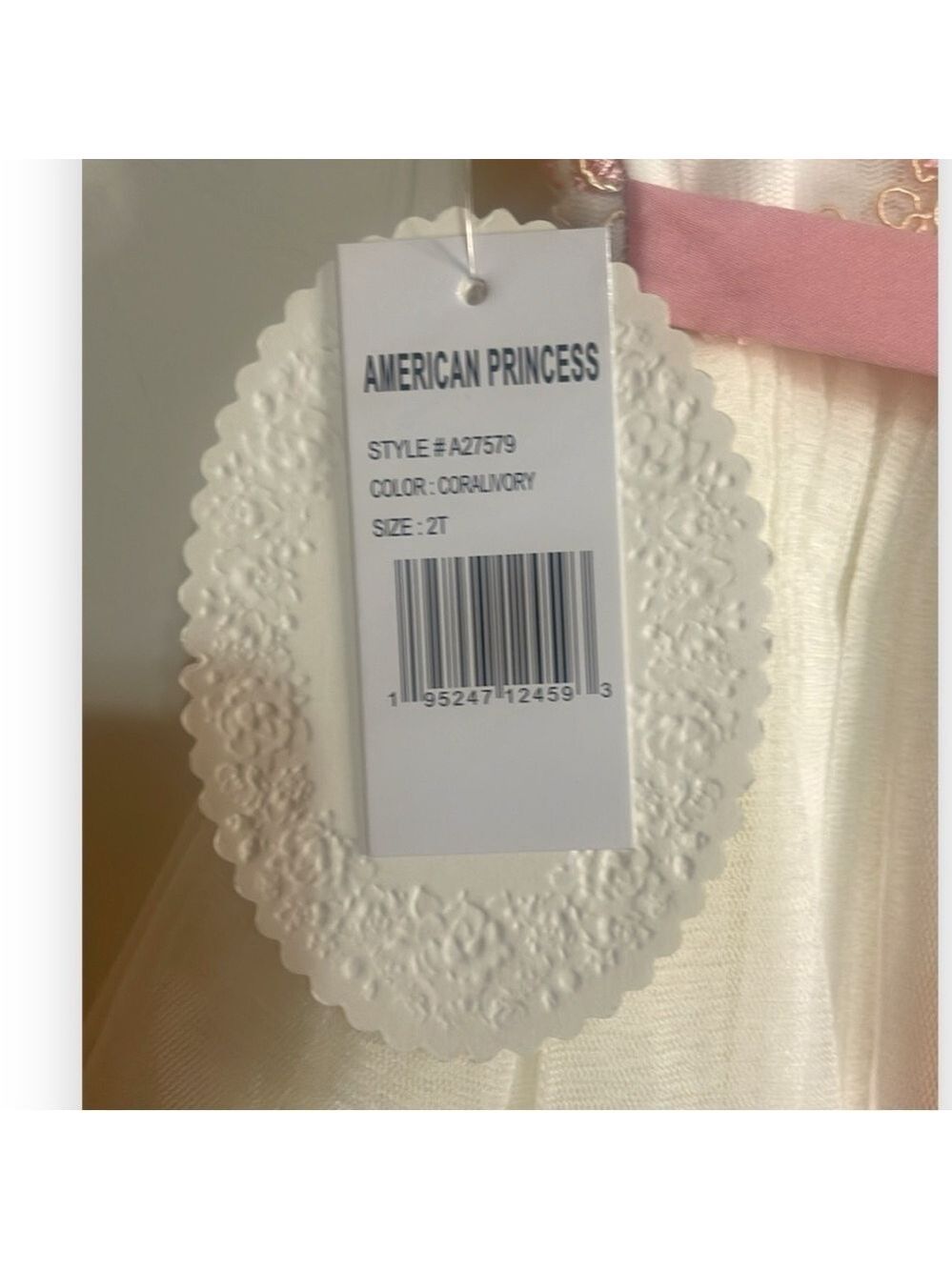 AMERICAN Princess Pink Embroidered Floral Tulle Party Formal Dress Girls Size 2T - Picture 6 of 6